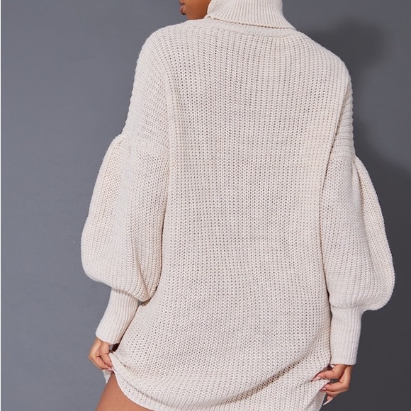 PRETTY LITTLE THING•chunky knit roll neck oversized sweater jumper dress S/M NWT - Picture 4 of 4